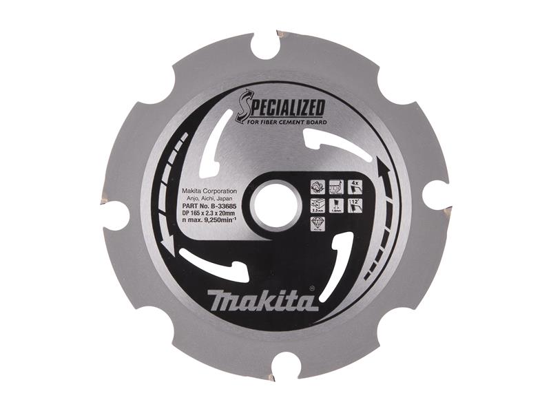 Makita B-33685 Specialized Blade for Fibre Cement Board 165 x 20mm x 4T - Watson Hire