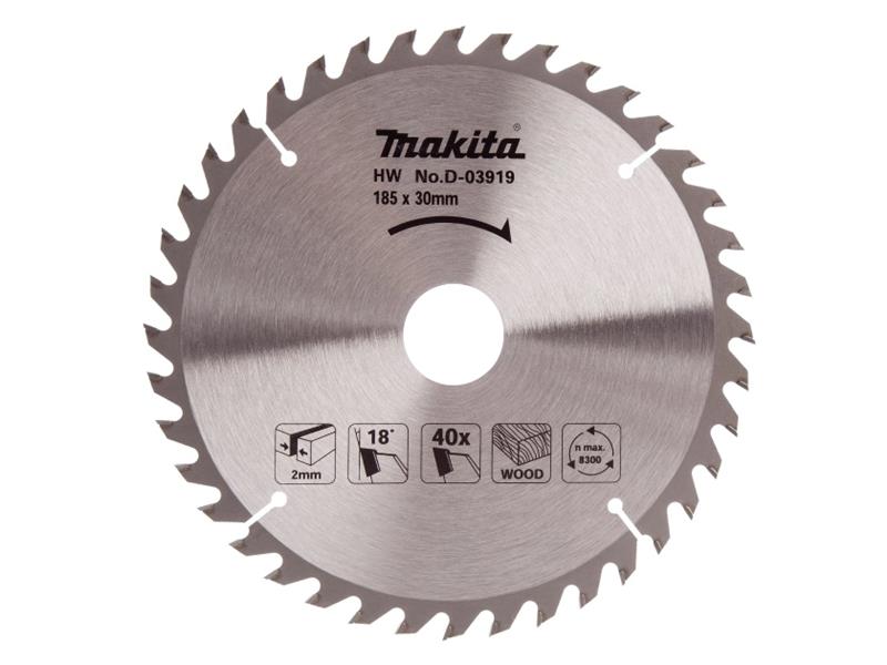 Makita D-03919 TCT Circular Saw Blade 185 x 30mm x 40T - Watson Hire
