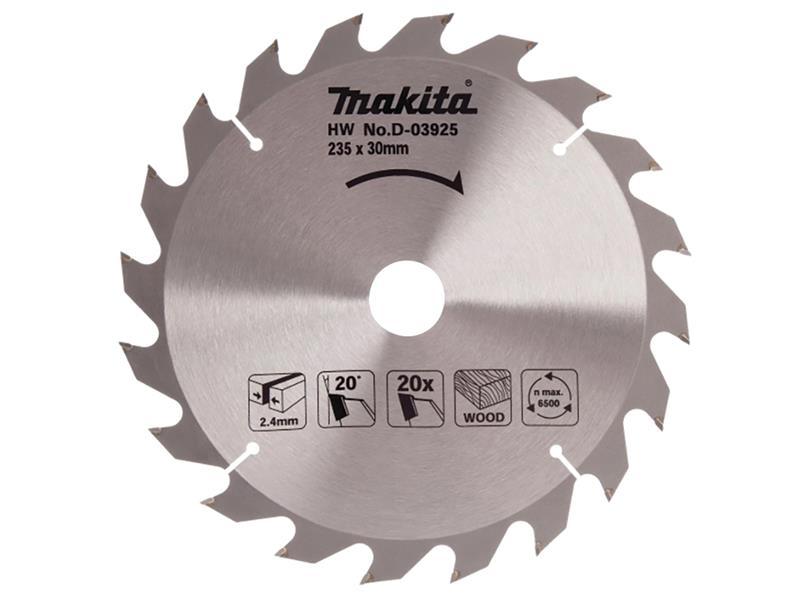 Makita D-03925 TCT Circular Saw Blade 235 x 30mm x 20T