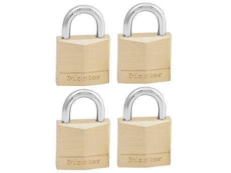 Master Lock Solid Brass 30mm Padlock 4-Pin - Keyed Alike x 4 - Watson Hire