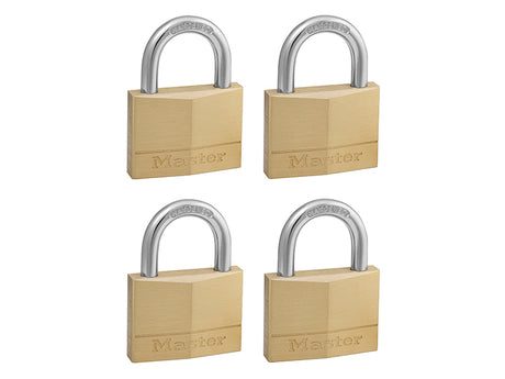 Master Lock Solid Brass 50mm Padlock 5-Pin - Keyed Alike x 4 - Watson Hire