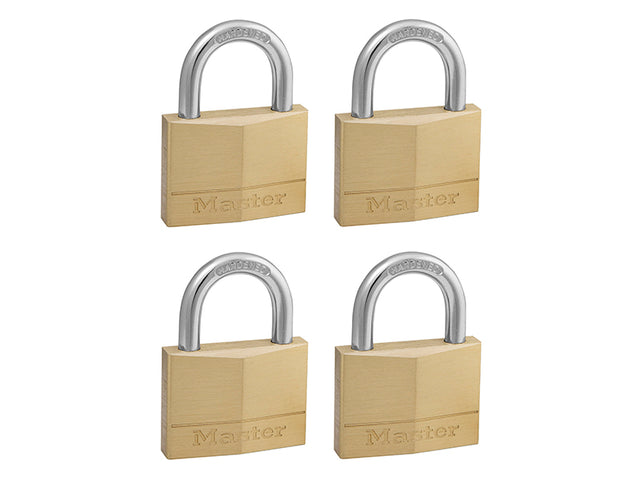 Master Lock Solid Brass 50mm Padlock 5-Pin - Keyed Alike x 4 - Watson Hire