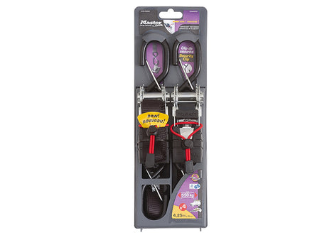 Master Lock Ratchet Tie-Down S-Hooks 4.25m 2 Piece - Watson Hire