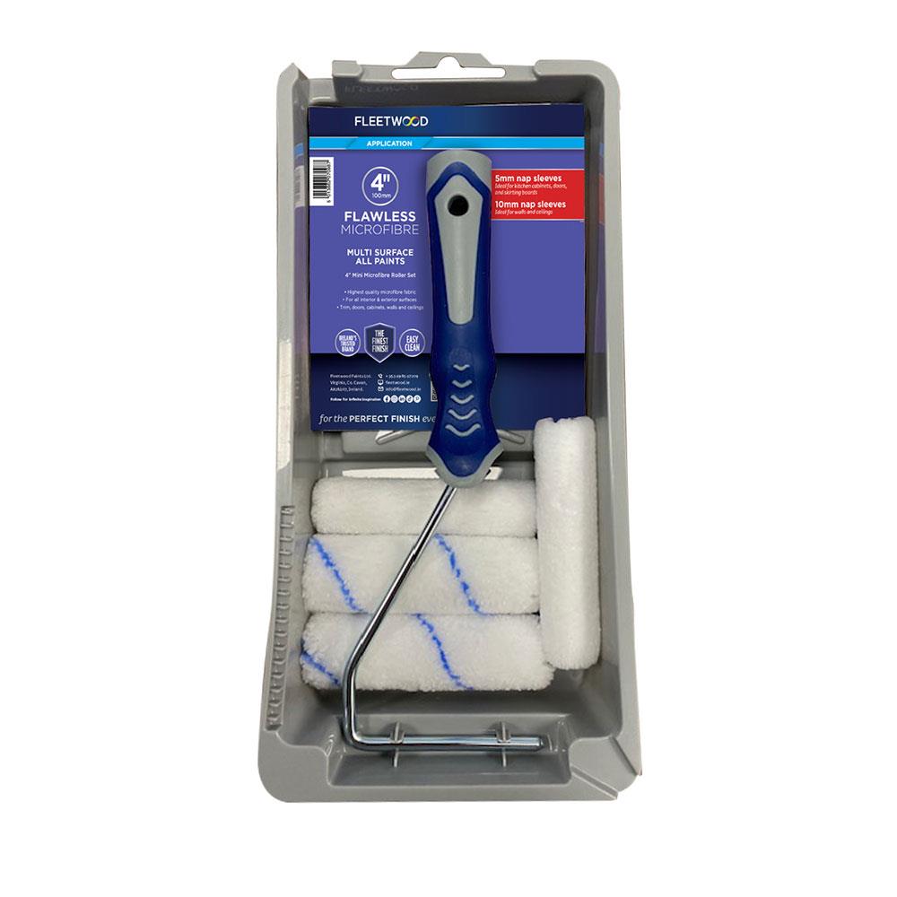 FLEETWOOD 4" FLAWLESS MINI MICROFIBRE ROLL+TRAY SET