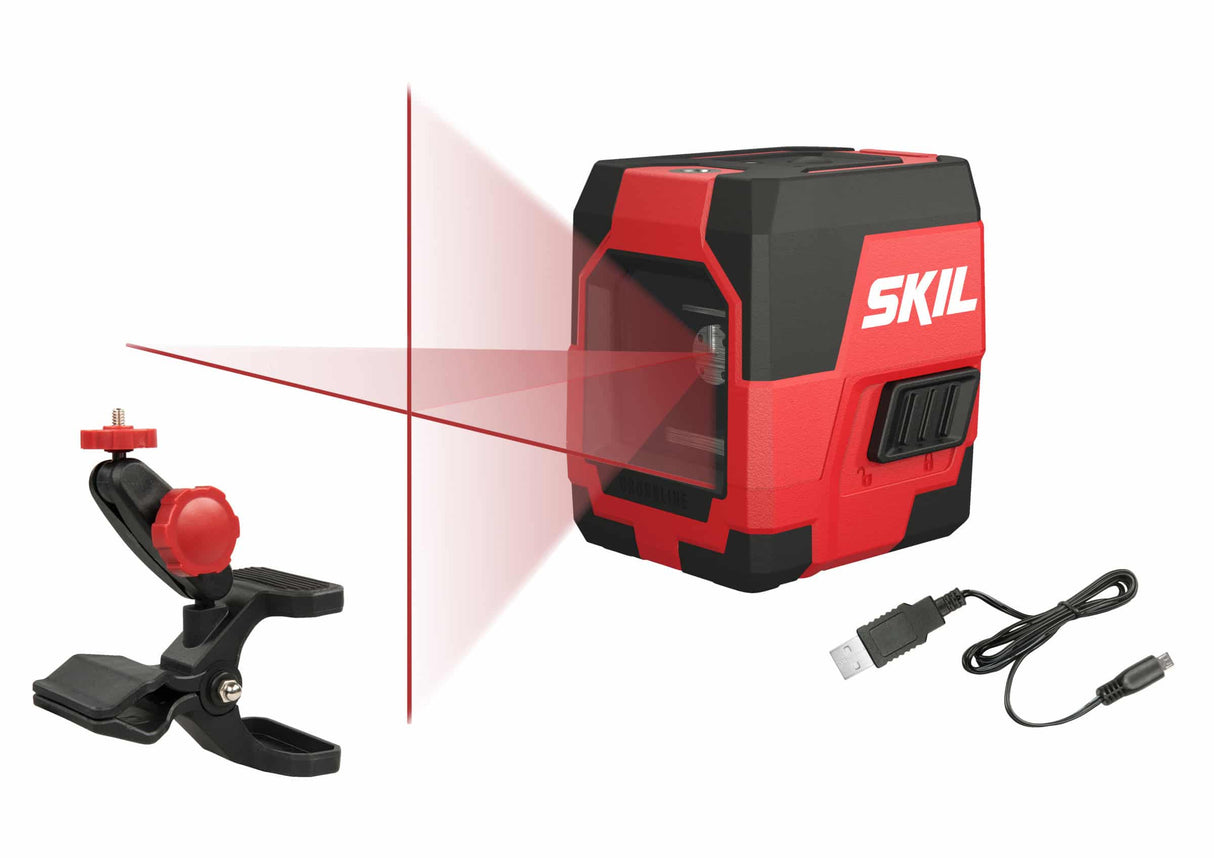 SKIL 1910AA 15M CROSS LINE LASER USBCABLE + CLAMP