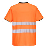 PORTWEST PW2 HI-VIS T-SHIRT S/S OR/BLK