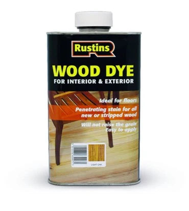 RUSTINS WOOD DYE LIGHT OAK 250ML