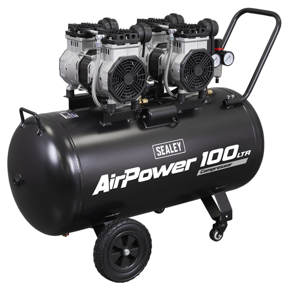 SEALEY 100L OIL FREE LOW NOISE DIRECT DRIVE AIR COMPRESSOR 2 X 2HP