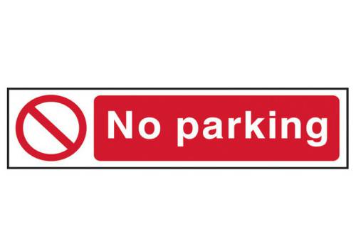 Sign/Sticker - No parking - PVC (200 x 50mm)
