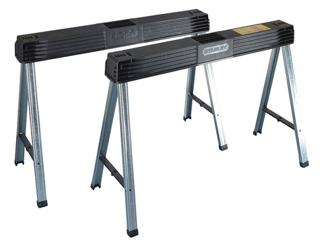 STANLEY® Folding Metal Leg Sawhorses (Twin Pack) - Watson Hire