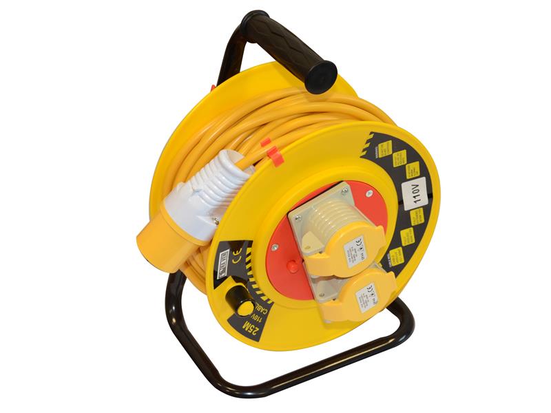 TALAtools Heavy-Duty Cable Reel 110V 25m 2-Socket