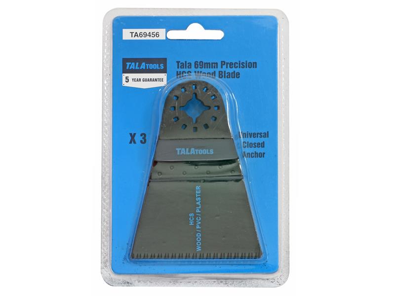 TALAtools Multi-Tool Japanese HSC Wood Blade 69mm (Pack 3)