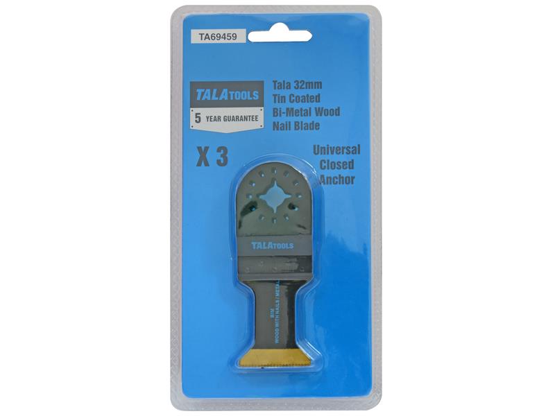 TALAtools Multi-Tool Bi-Metal Wood with Nails Blade 32mm (Pack 3)