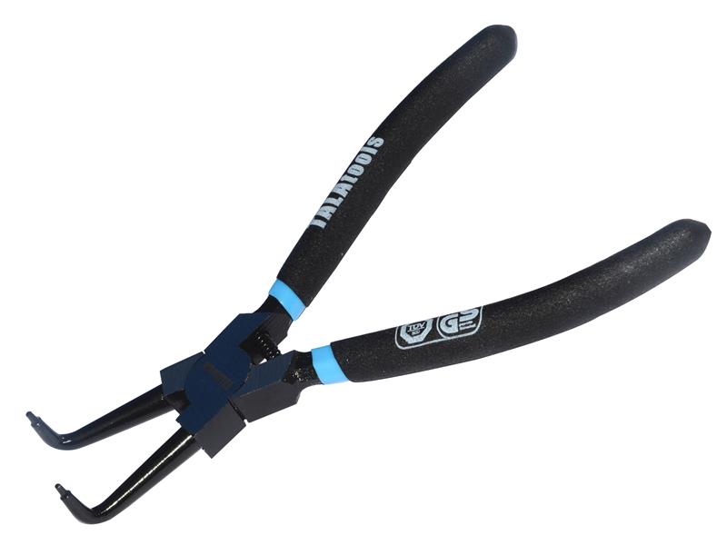 TALAtools Bent Internal Circlip Pliers 175mm (7in)