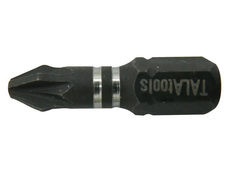 TALAtools Pozidriv Impact Screwdriver Bits PZ2 x 25mm (Pack 2)