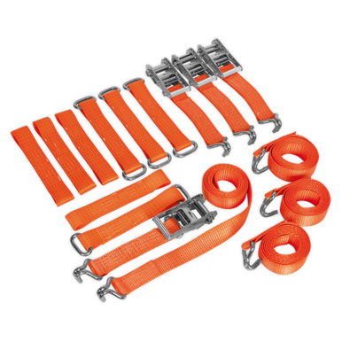 TRANSPORTER RATCHET STRAP KIT 4PC 50MM X 3M 4500KG