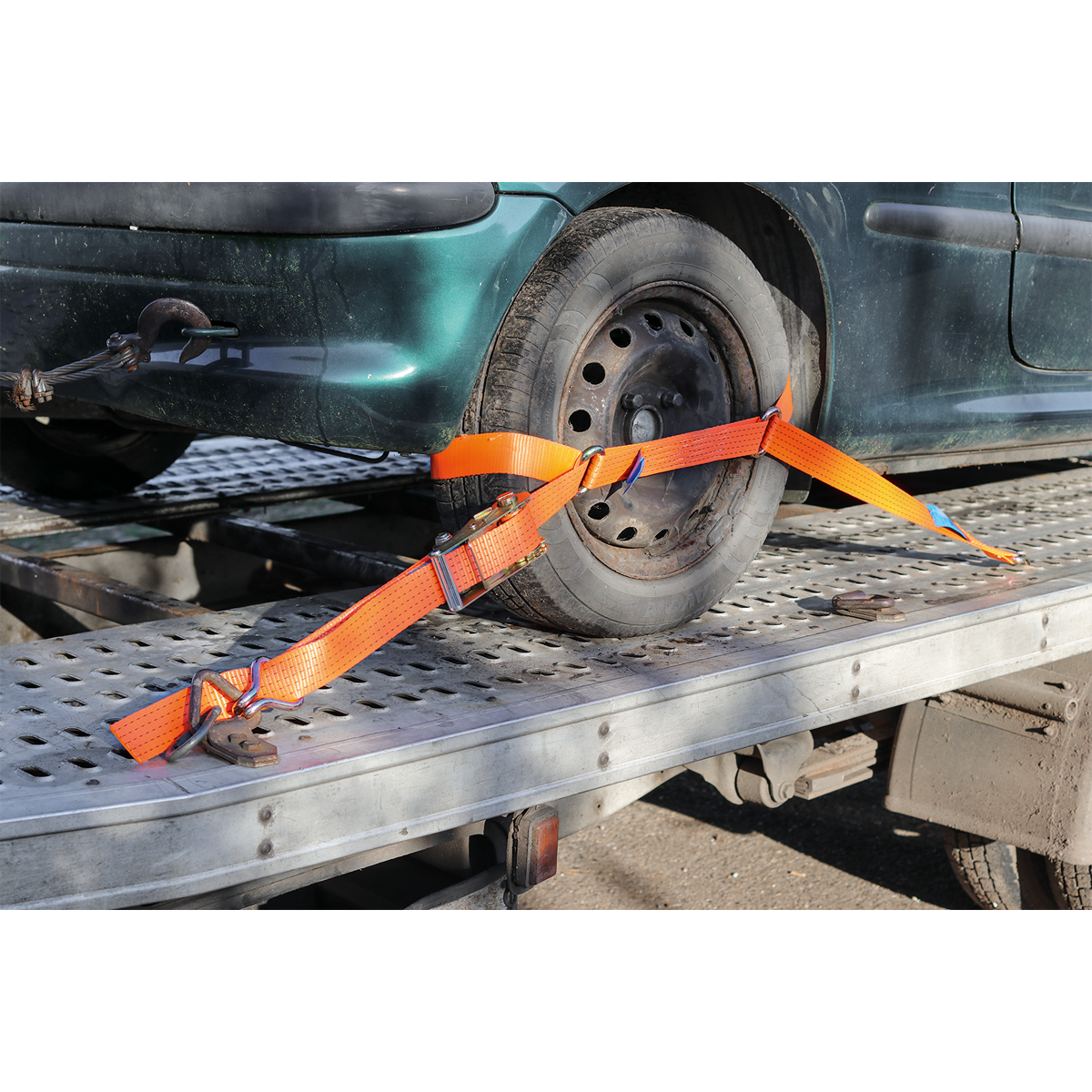 SEALEY CAR TRANSPORTER RATCHET STRAP KIT 4PC 50MM X 3M 4500KG