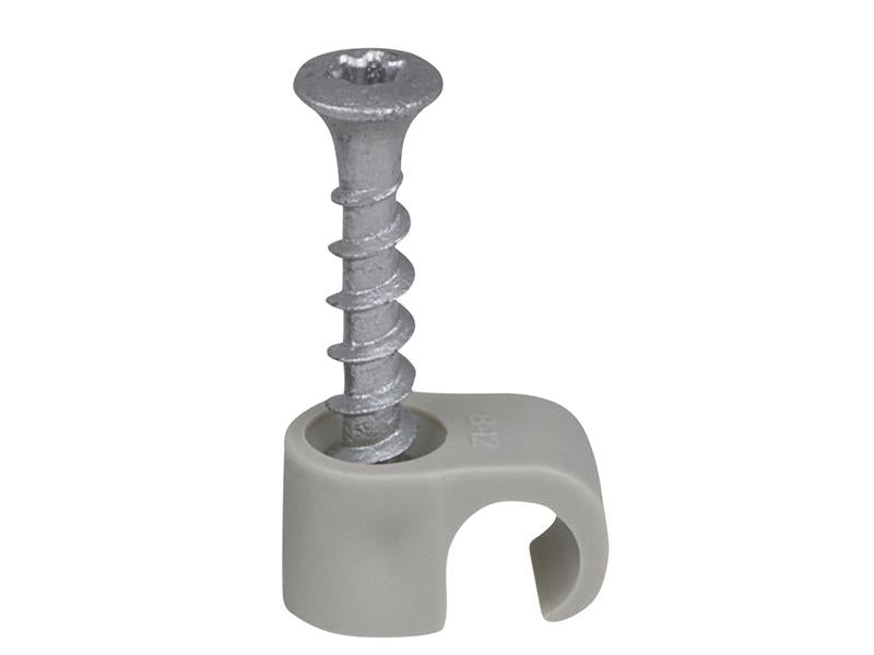 Tillex® Screw Clip Round 8-12 Grey TX20 x 33mm Box 100