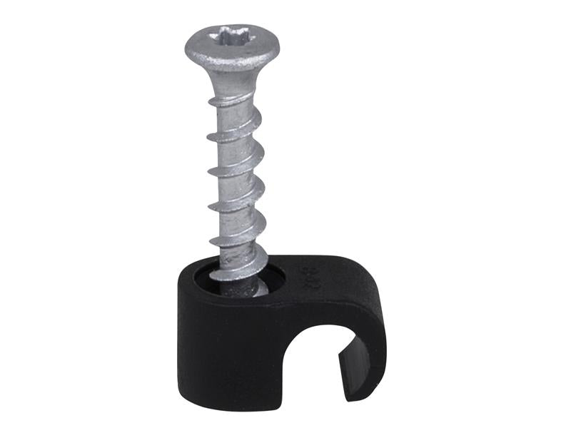 Tillex® Screw Clip Round 8-12 Black TX20 x 33mm Box 100