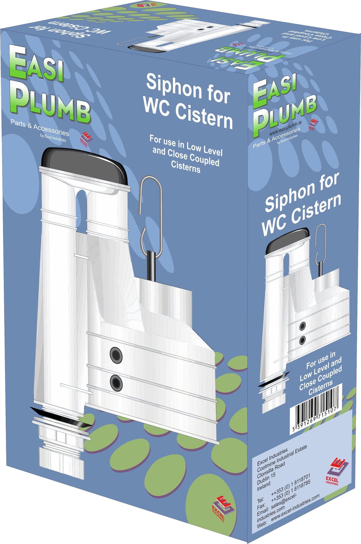 Easy Plumb 7" Internal Overflow Siphon - Rectangular