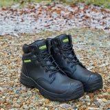 EDMONTON LEATHER SAFETY BOOT S7L BLACK