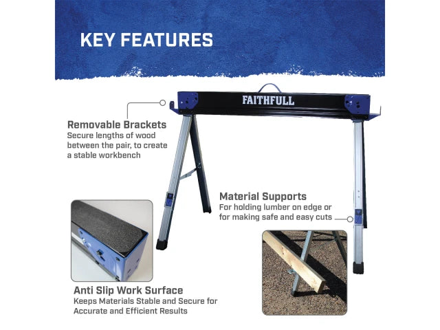 FAITHFULL FOLDING SAWHORSE TWIN PACK