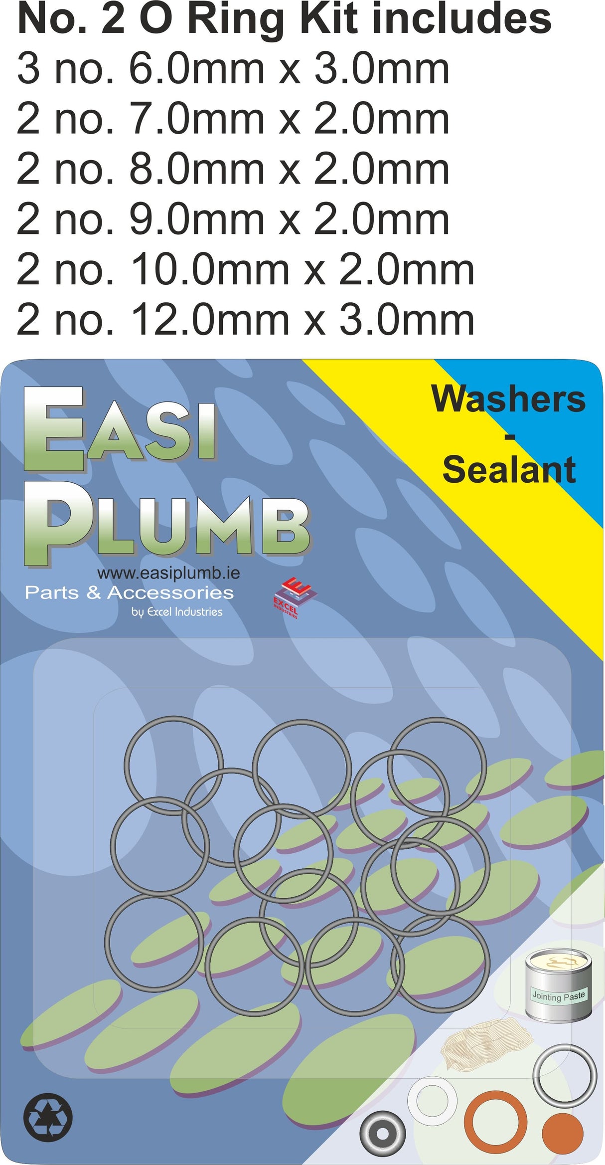 EASY PLUMB O RING KIT NO. 2 ( 13 MEDIUM O RINGS)