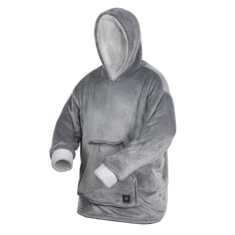 OVERSIZED HEATED HOODIE BLANKET GREY