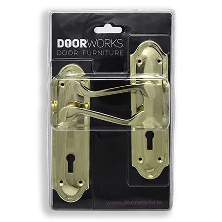 DOORWORKS BEAUMONT BRASS LEVER ON PLATE      BLISTER