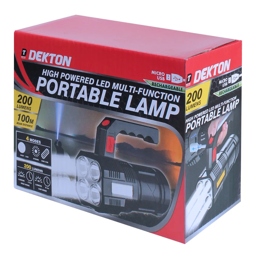 DEKTON RECHARGEABLE MULTIFUNCTION SPOT LIGHT 4 BEAM
