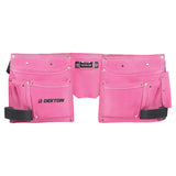 DEKTON LEATHER 10 POCKET TOOL BELT - PINK