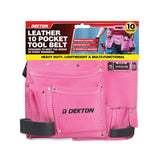 DEKTON LEATHER 10 POCKET TOOL BELT - PINK