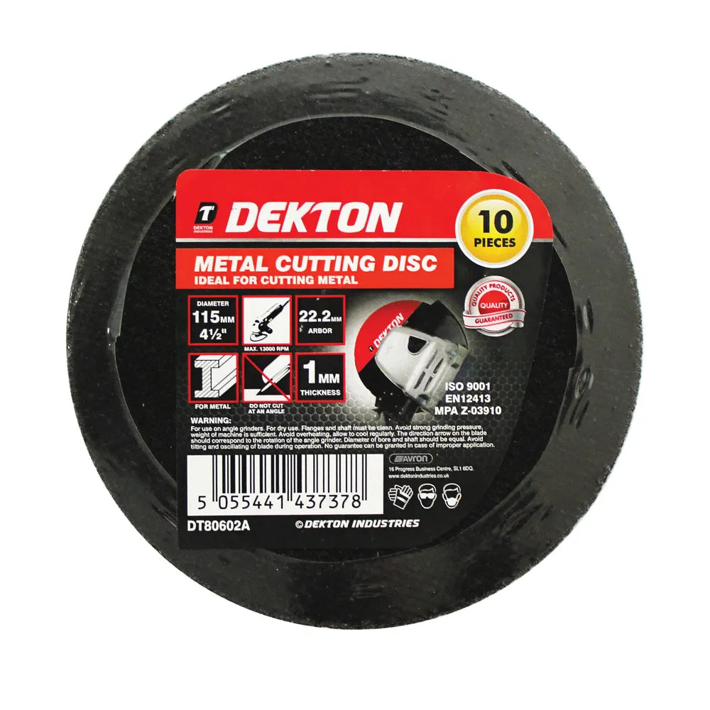 DEKTON 10 PC DEKTON 115MM CUTTING DISC METAL ULTRA THIN FLAT