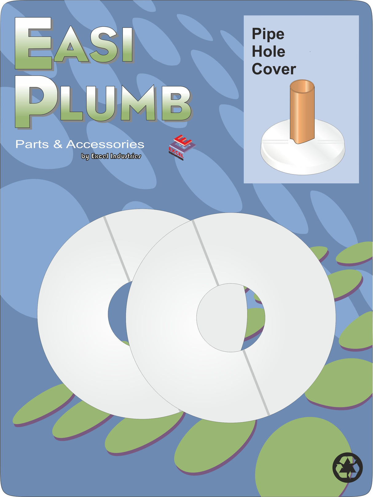 Easy Plumb Pk/2 1/2" White 2 Piece Pipe Hole Trims