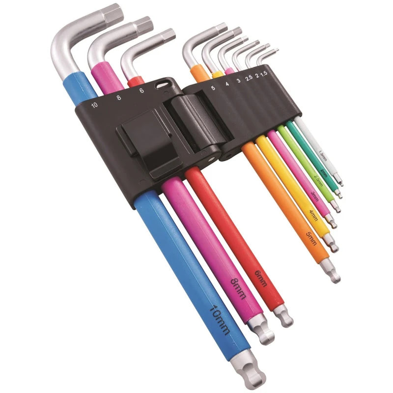 FAITHFULL 9 PIECE COLOUR CODED HEX KEY SET