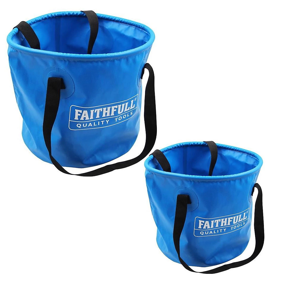 FAITHFULL 12L & 20L COLLAPSIBLE BUCKET TWIN PACK