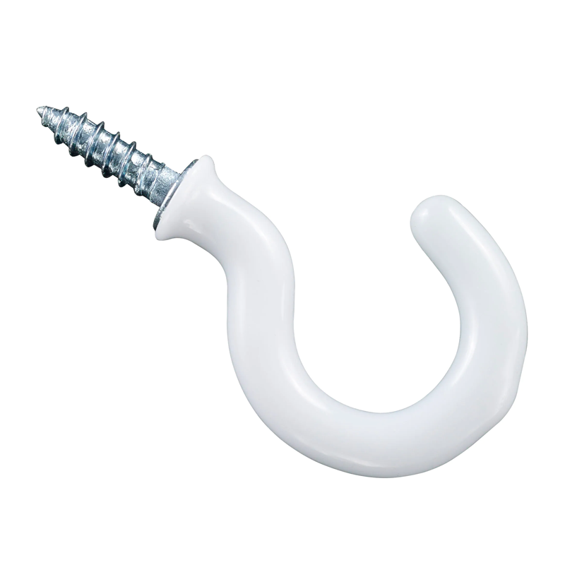 PREMIUM CHOICE 40mm WHITE SHLD CUP HOOKS