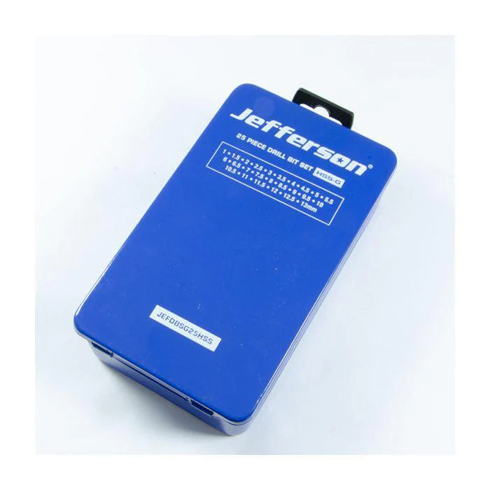 JEFFERSON 19PC HSS FULLY GROUND DRILL BIT SET DIN 338