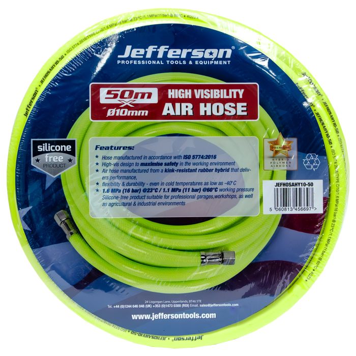 JEFFERSON 10MM HI-VIZ HYBRID AIR LINE HOSE 50M ROLL