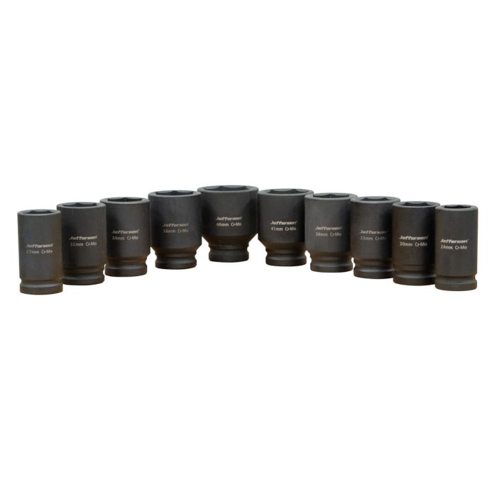 JEFFERSON 10PC 3/4" DEEP METRIC IMPACT SOCKET SET