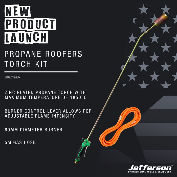 JEFFERSON 1280MM PROPANE ROOFERS TORCH KIT WITH 5M HSOE