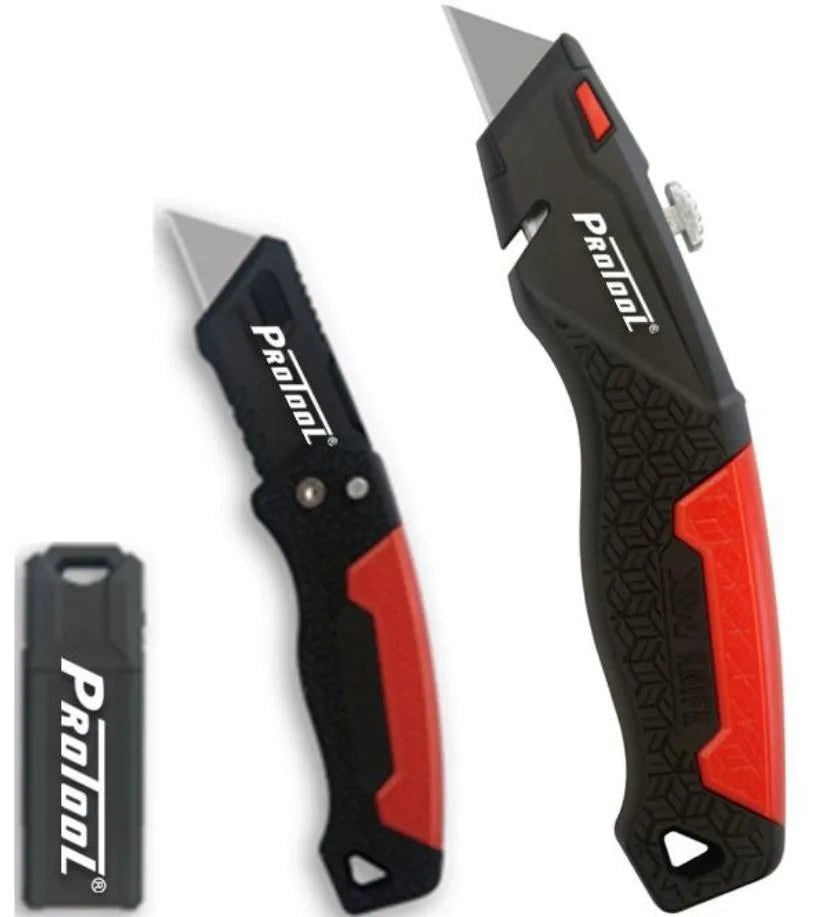 PROTOOL 27PC UTILITY FOLDING KNIFE / 25 BLADE SET