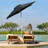 REDWOOD 2M ALUMINIUM TILTING PARASOL WITH CRANK-BLACK