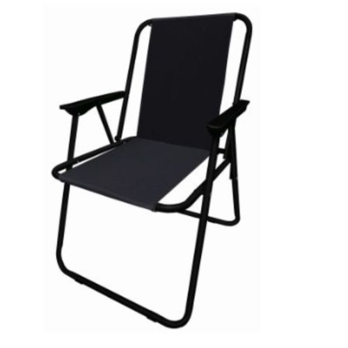 REDWOOD FOLDING CAMP CHAIR - BLACK