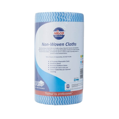 NILCO NON-WOVEN CLOTHS ROLL BLUE - 100 SHEETS