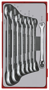 TENG TOOL Spanner Set Combn Rev Ratchet 8pcs