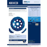 MEXCO 4.5IN DOUBLE ROW CUP GRINDER WHEEL