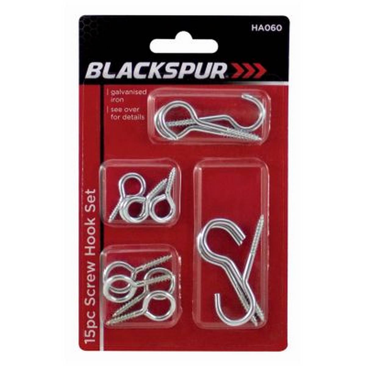 BLACKSPUR 15PC SCREW HOOK SET BB-HA060