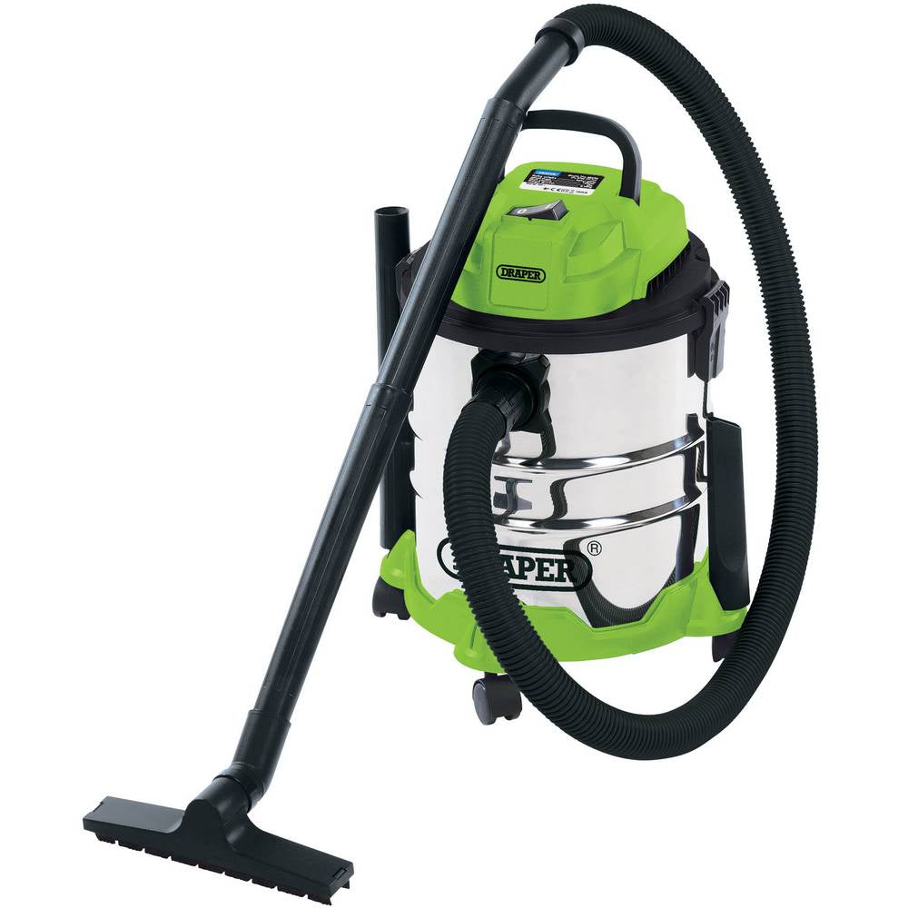 DRAPER 20L WET AND DRY VACUUM CLEANER WITH STAINLESS STEEL TANK (1250W)