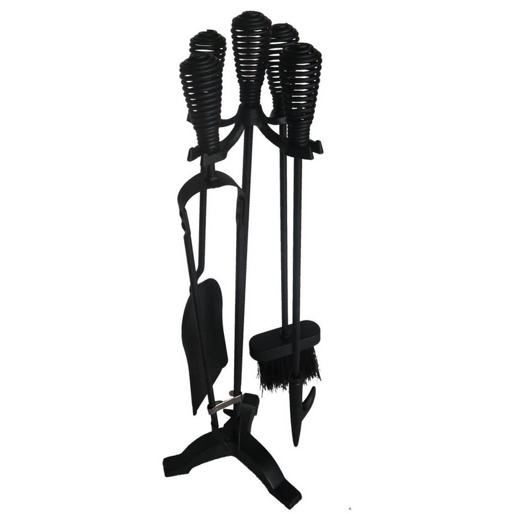 DE VIELLE 5 PC BLACK COMPANION SET WITH SWIRL HANDLE